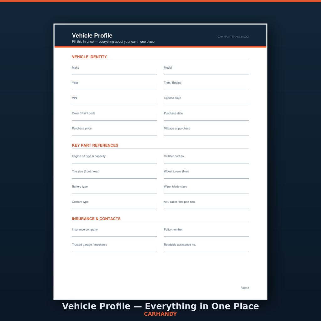 Carhandy - Maintenance Log & Service Tracker.