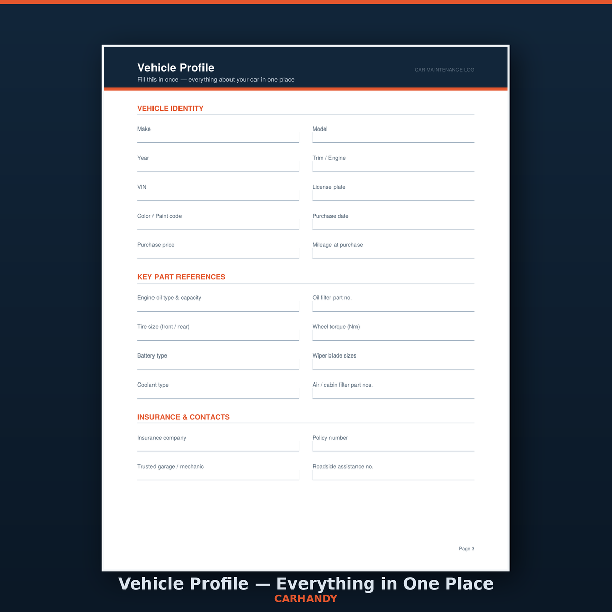 Carhandy - Maintenance Log & Service Tracker.