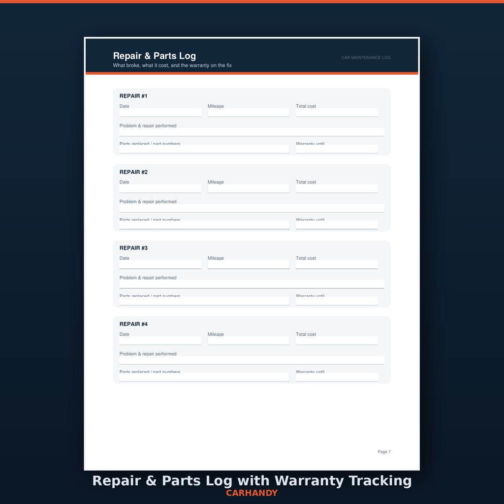 Carhandy - Maintenance Log & Service Tracker.